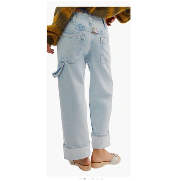Free People Major Leagues Wide Leg Crop Jeans Size 28 - Picture 2 of 12